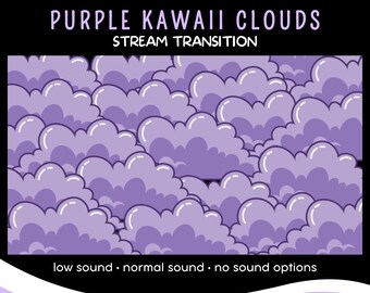 Lila Kawaii Moln Streamövergång, Animerad VTuber-resurs