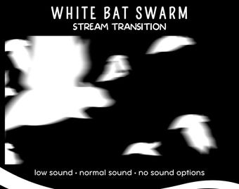 White Bat Swarm Stream Transition, Spooky Animated Stinger (WebM)