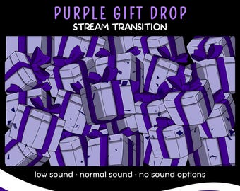 Purple Gift Drop Stinger Transition with Audio, VTuber Stream Asset