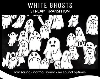 White Ghosts Animated Stream Transition, Spooky Cartoon Stinger