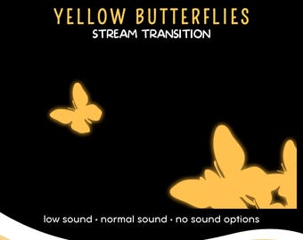 Yellow Butterflies Animated Stream Transition with Audio (WebM)