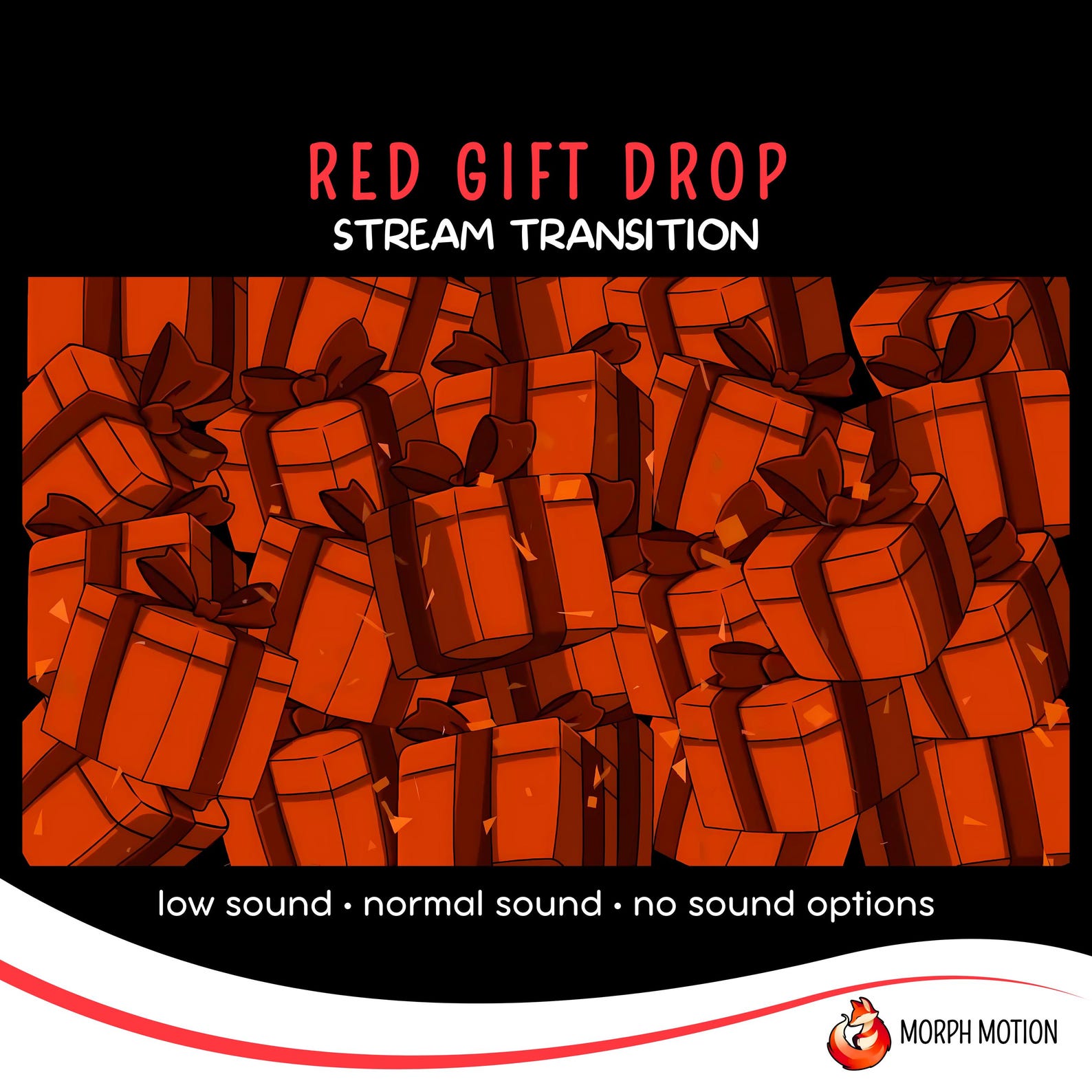 Red Gift Drop Stinger Transition With Audio, Festive Stream Overlay ...