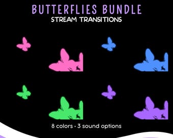 Butterfly Stream Stinger Transitions, Animated Twitch Transition (WebM)