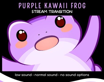 Purple Kawaii Frog Stream Transition, Animated VTuber Asset