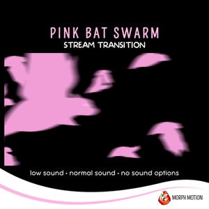 Pink Bat Swarm Stinger Transition, Spooky Stream Stinger, Twitch Stream Transition, Cartoon Animated Stinger Transition