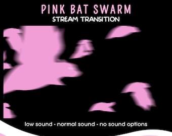 Pink Bat Swarm Stream Transition, Spooky Animated Stinger (WebM)