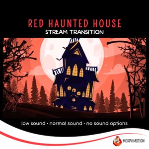 Red Haunted House Stinger Transition, Spooky Stream Stinger, Horror Twitch Stream Transition, Cartoon Animated Gothic Stinger Transition