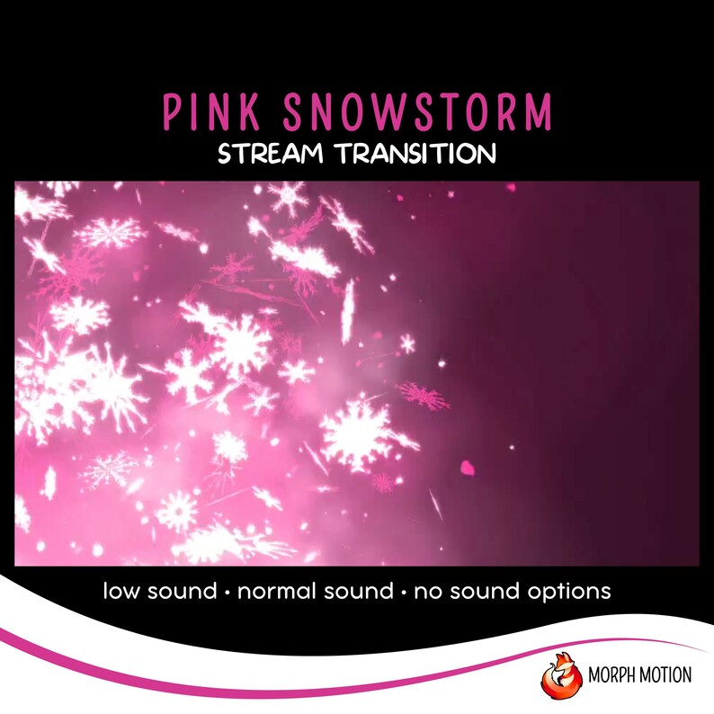 Pink Snowstorm Animated Transition With Audio, Twitch Stream Stinger ...