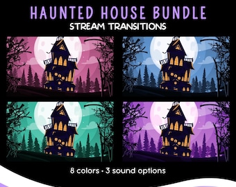 Haunted House Stream Transitions, Spooky Animated Stinger Bundle (WebM)