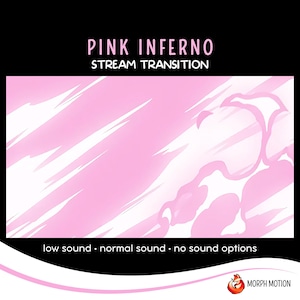 Pink Inferno Stinger Transition, Fire Stream Stinger, Twitch Stream Transition, Cartoon Animated Stinger Transition