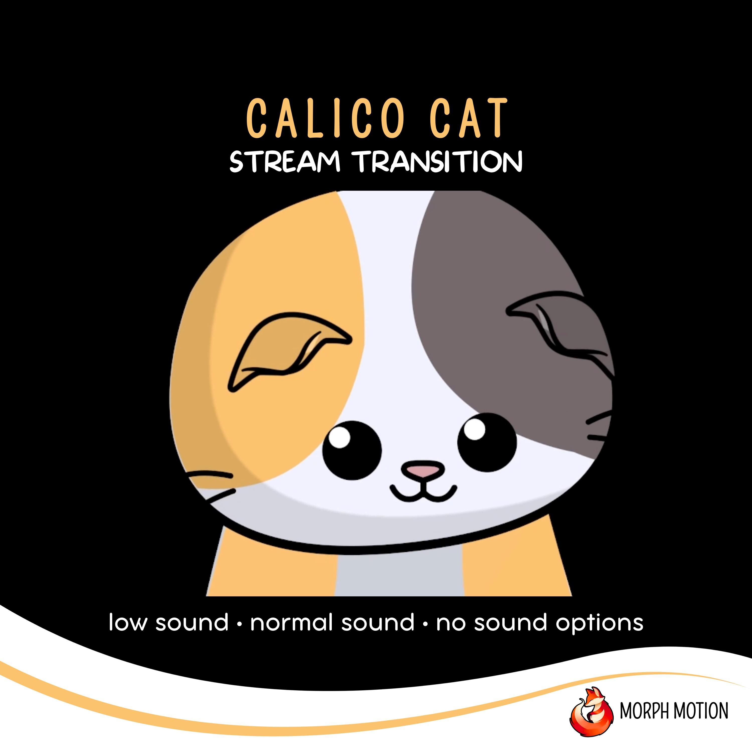 Calico Cat Animated Stream Transition With Audio, Twitch Stinger ...