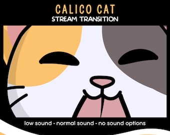 Calico Cat Animated Stream Transition, Twitch Stinger (WebM)
