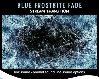 Blue Frostbite Fade Stinger Transition with Audio, Twitch Stream Overlay