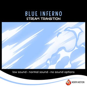 Blue Inferno Stinger Transition, Fire Stream Stinger, Twitch Stream Transition, Cartoon Animated Stinger Transition
