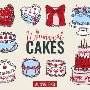 Pastel caprichoso (SVG y PNG): iconos dibujados a mano para bodas, despedidas de soltera, cumpleaños y más / Archivos Canva editables