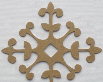 Ornate Snowflakes  - Bare Christmas Snowflake Chipboard Die Cuts - 3 1/2 x 4 3/4"