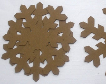 Icicle Snowflakes  - Bare Christmas Snowflake Chipboard Die Cuts - 5" inch