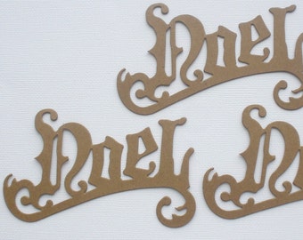 NOEL Script Word - Bare Christmas Chipboard  Die Cuts - 3 1/4" x 4 1/2"