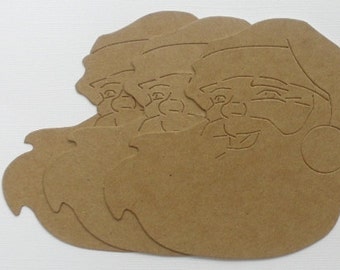 VINTAGE SANTA -  Bare Christmas Chipboard Die Cuts -  4 1/2" Wide  x  4" Tall