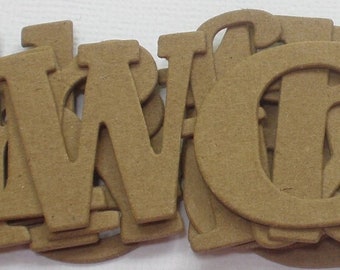 WORD PLAY FONT --  Raw CHiPBOARD Alphabet Letters Bare Die Cuts - 1" - 1.5" in Size - 72 Pieces