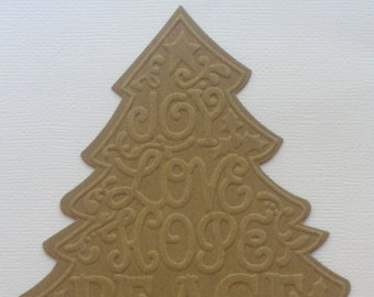 EMBOSSED Christmas Fir Tree - Bare Chipboard Die Cuts - 4 1/4"  x  4 1/2"