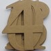 4" BLOCK NUMBERS Raw Bare Natural Chipboard Die Cuts -- 4" Tall - Wedding Table Numbers