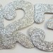 3.5" Wedding Table Numbers - Silver Glitter Chipboard - Boutique Font - Color Choices Available - DISCO SiLVER Shown