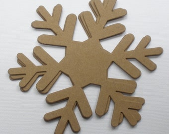 CRYSTAL SNOWFLAKE - Winter Christmas Snowflakes Bare Chipboard Die Cuts -  4 7/8"
