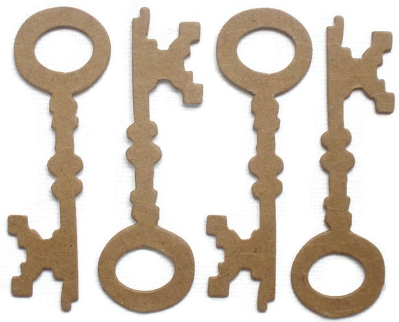 1 1//4/" x 2 5//8/" {6} *SMALL SKELETON KEYS* Bare Chipboard Die Cuts
