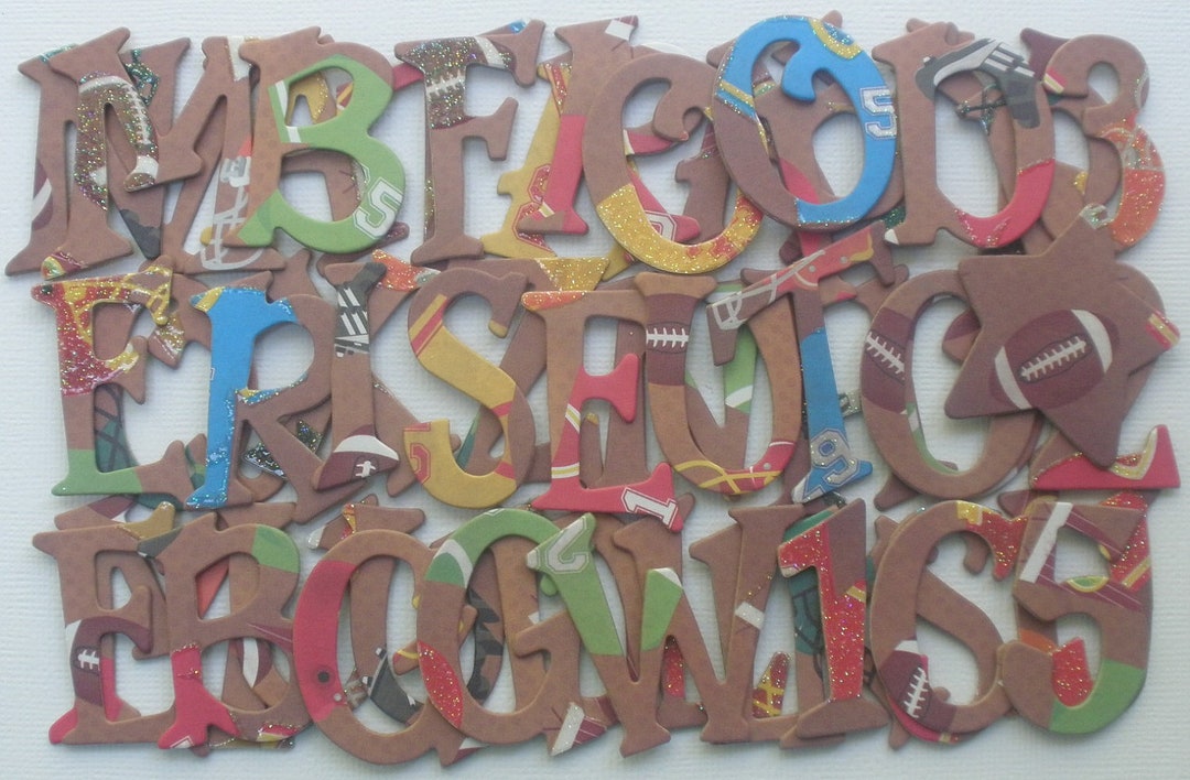 TOUCHDOWN Football - Chipboard Letters & Numbers - Tag / Star Die Cuts ...