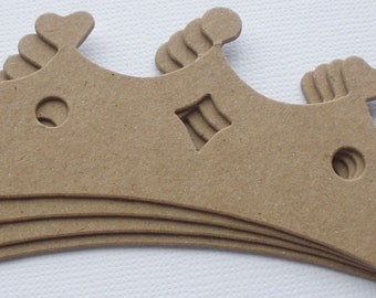 4 PRiNCESS TiARA CROWNS - Raw CHiPBOARD Bare Die Cuts
