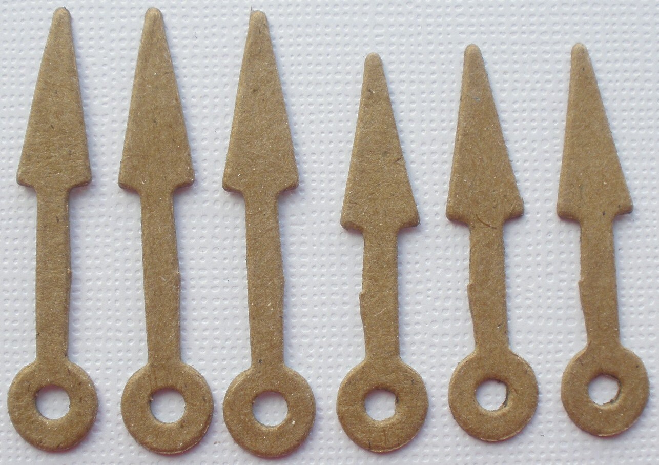 12 SHORT CLOCK HANDS in 2 Styles Raw Chipboard Bare Die Etsy