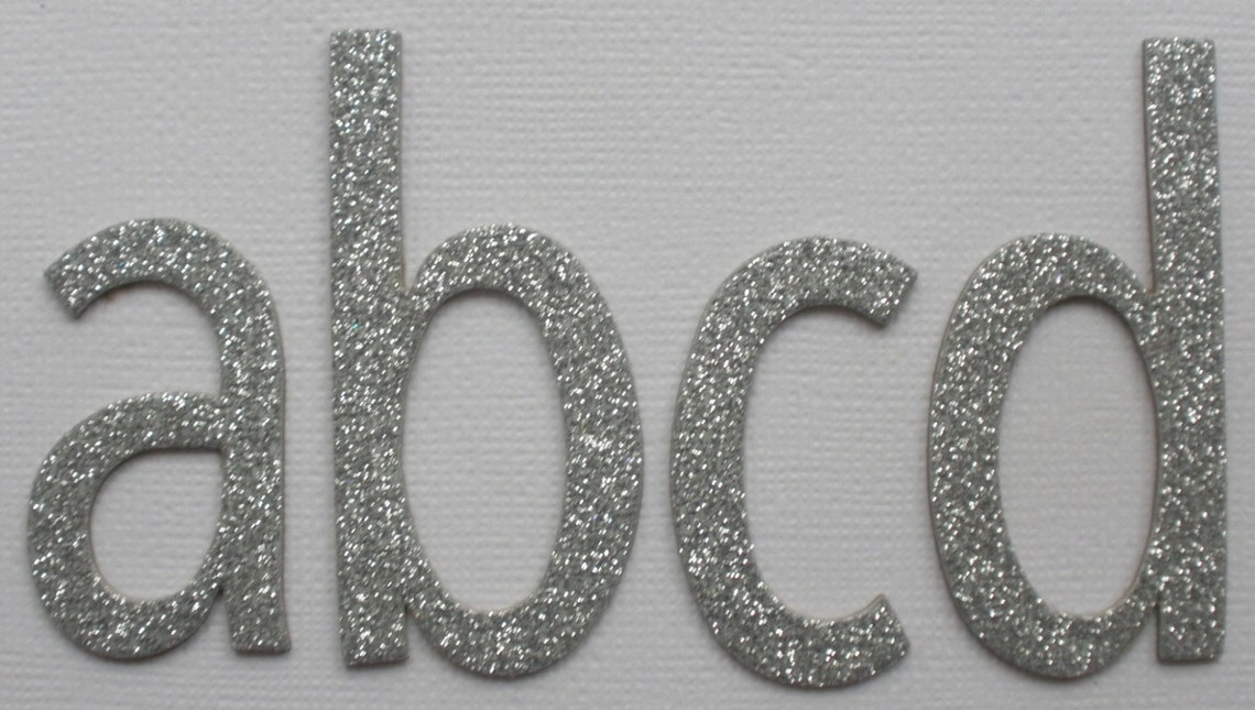 Silver Glitter Chipboard Alphabet Letters Lowercase Simple Etsy