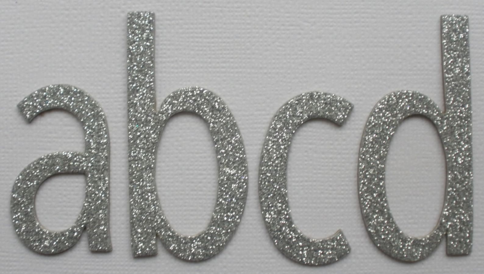 Silver Glitter Chipboard Alphabet Letters Lowercase Simple Etsy