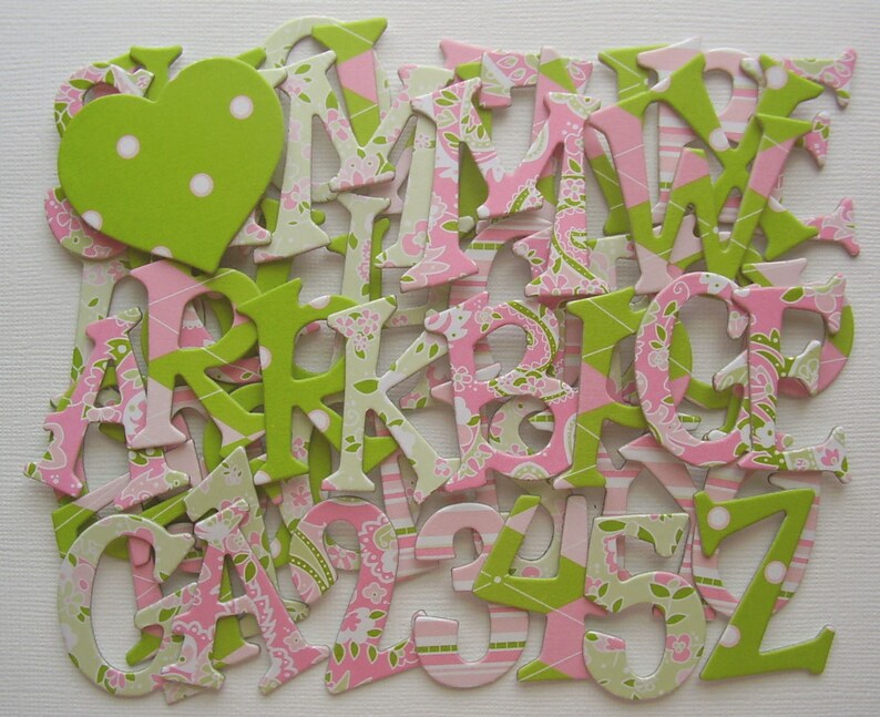 BROOKE Chipboard Alphabet Letters and Heart Die Cuts Etsy