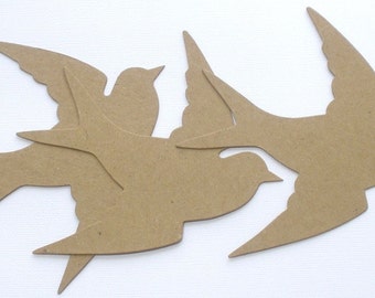 Songbird - Chipboard Die Cuts - Spring Bird in Flight -   Bare Diecuts - 5" inch