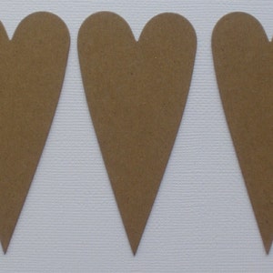 4 PRiMITiVE HEARTS Bare CHiPBOARD Die Cuts .... 3.5 Tall image 2