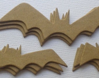 9 BATS Gothic -  Halloween Raw Bare Unfinished Chipboard Die Cuts