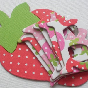 Berry Sweet-  Doodlebug Strawberry Sweetcakes Chipboard Letters  Alphabets and Note - Die Cuts 1.5 inch
