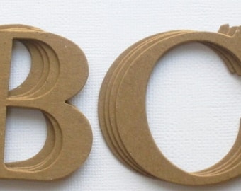 4" Elegant Chipboard or Cardstock Letters -  Uppercase Alphabets  - Top Seller - Customize Words / Numbers