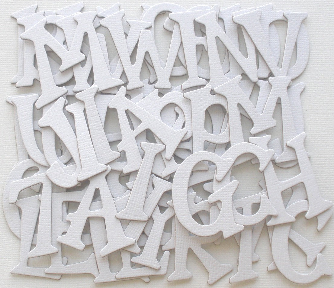White Chipboard Alphabets Die Cut Letters Scrapbook Letter Etsy