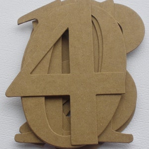 SALE -  4&quot; ELEGANT Chipboard Numbers, Bare Chipboard Die Cuts,  4 inch Table Numbers,  1 - 50
