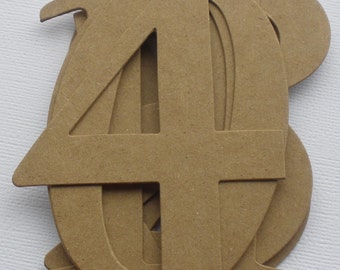 4" ELEGANT Chipboard Numbers ---- Complete Wedding Table Numbers -  Event Planners Raw  Bare Chipboard