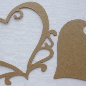 ORNATE HEART Picture Frames Chipboard Die Cuts / Bare Alterable Shapes image 2