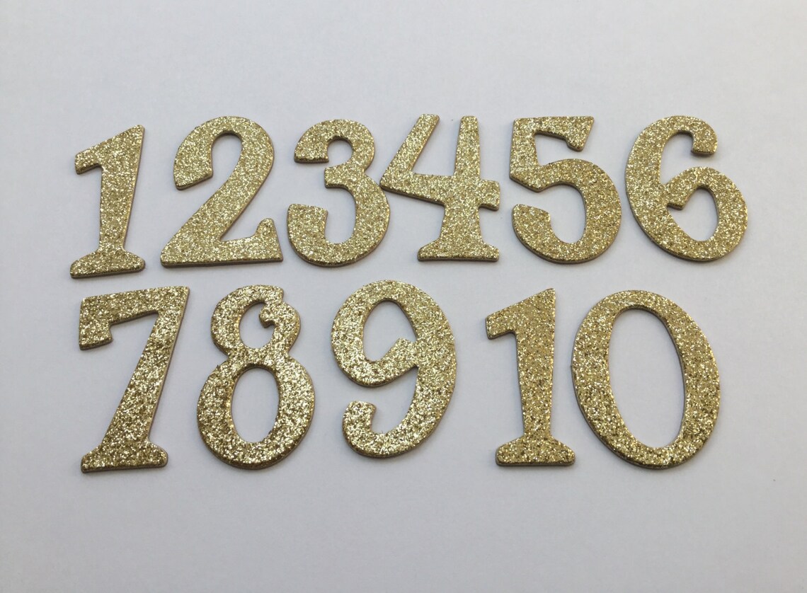 1.5 Glitter Chipboard Numbers 1 25 DIY Christmas Etsy