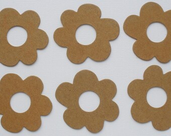 CUTE FLOWERS  Chipboard Die Cuts - Bare Flower Diecuts -  2" inch