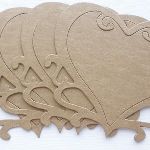 ORNATE HEART Picture Frames Chipboard Die Cuts / Bare Alterable Shapes image 4