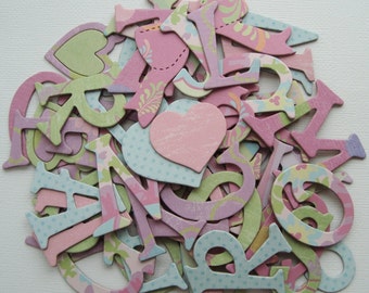 GiRLY SWEET  Pastel Chipboard Alphabet Letters / Pink, Purple, Blue, Green -  1.5" inch Letters