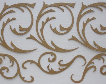 ELEGANT FLOURISH SCROLLS - Bare Chipboard Die Cuts - Decorative Accent Diecuts