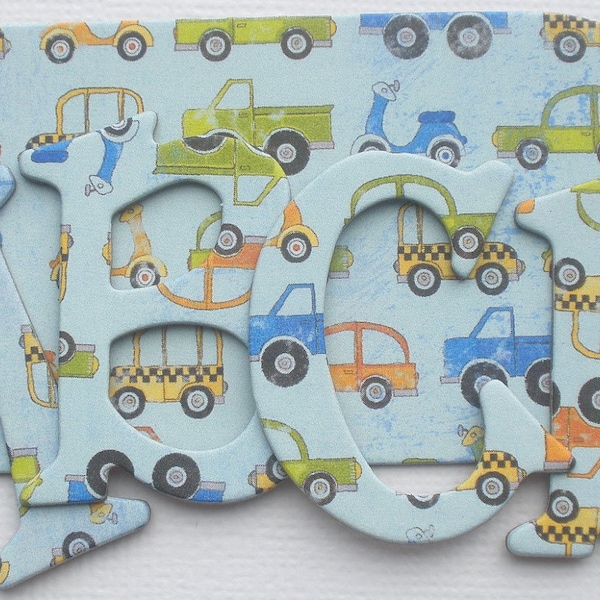 ON the GO CAR - Bo Bunny Chipboard Alphabets and Tag Die Cuts - 1.5 pulgadas letras